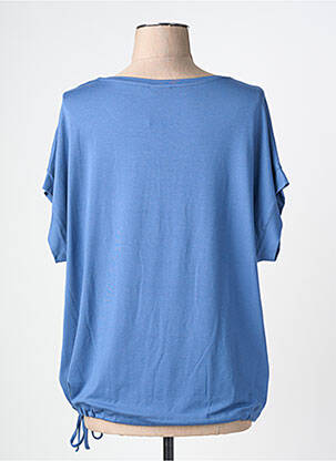T-shirt sérigraphie avec strass manches courtes bleu BARBARA LEBEK femme