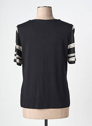T-shirt col v manches courtes noir BARBARA LEBEK femme