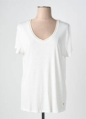 T-shirt col v manches courtes beige C'EST BEAU LA VIE femme