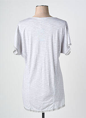 T-shirt sérigraphie avec strass manches courtes gris KALISSON femme