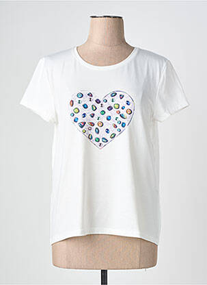 T-shirt stretch manches courtes beige ABRIL femme