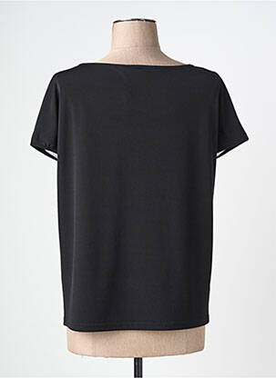 T-shirt coupe droite manches courtes noir QUATRE VINGT JOURS femme