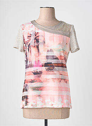 T-shirt coupe droite manches courtes beige NURIA VILARDAGA femme