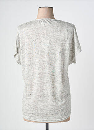 T-shirt col v manches courtes gris C'EST BEAU LA VIE femme
