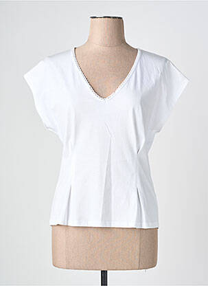 T-shirt stretch manches courtes blanc SAMSARA BY LIS femme