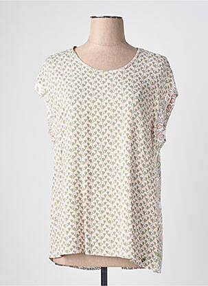 Blouse tissage popeline manches courtes rose BARBARA LEBEK femme