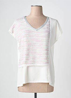 Top coupe fluide manches courtes rose NURIA VILARDAGA femme