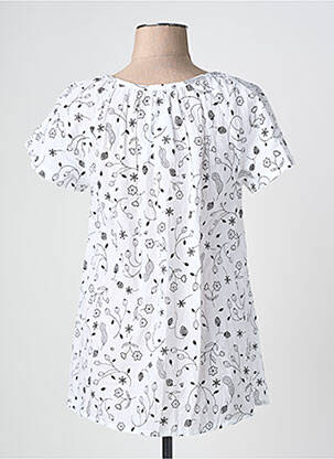 Tunique manches courtes légère et transparente blanc AGATHE & LOUISE femme