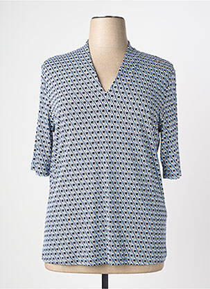 T-shirt imprimé fantaisie manches courtes bleu BARBARA LEBEK femme