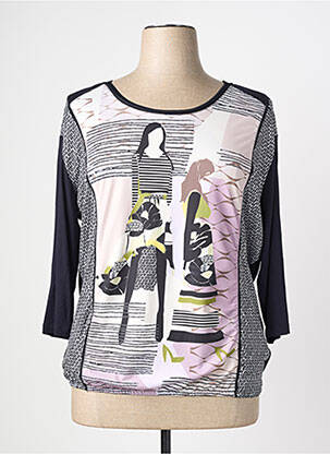 T-shirt manches 3/4 manches 3/4 noir BARBARA LEBEK femme