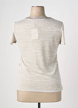 T-shirt stretch manches courtes beige NURIA VILARDAGA femme