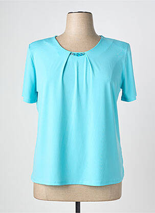Top stretch manches courtes bleu NAYAT femme