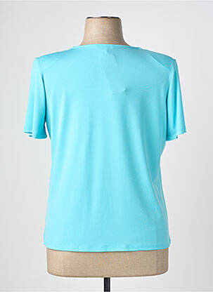 Top stretch manches courtes bleu NAYAT femme