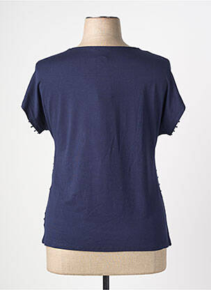T-shirt sérigraphie avec strass manches courtes bleu NAYAT femme