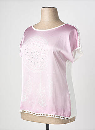 Top stretch manches courtes rose NURIA VILARDAGA femme