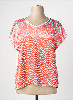 Top coupe fluide manches courtes orange NURIA VILARDAGA femme