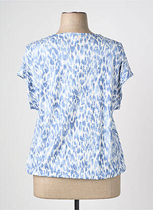 T-shirt col v manches courtes bleu BARBARA LEBEK femme