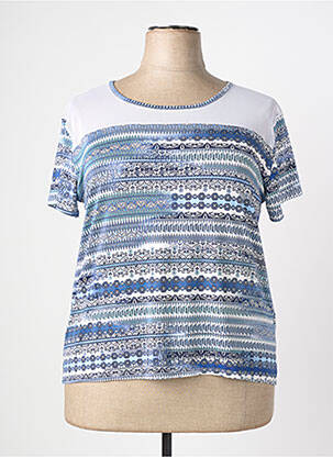 T-shirt imprimé fantaisie manches courtes bleu NURIA VILARDAGA femme