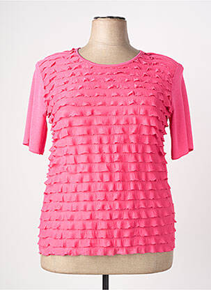 Top stretch manches courtes rose PLURIELLES femme