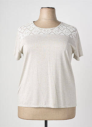 T-shirt stretch manches courtes argent NURIA VILARDAGA femme