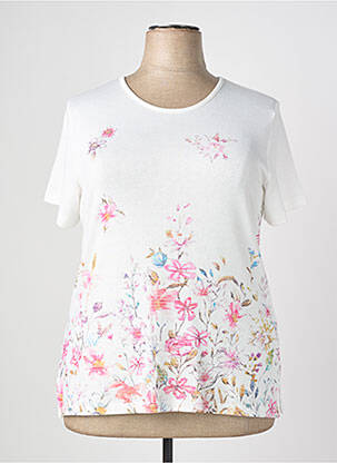 T-shirt coupe cintrée manches courtes blanc PLURIELLES femme