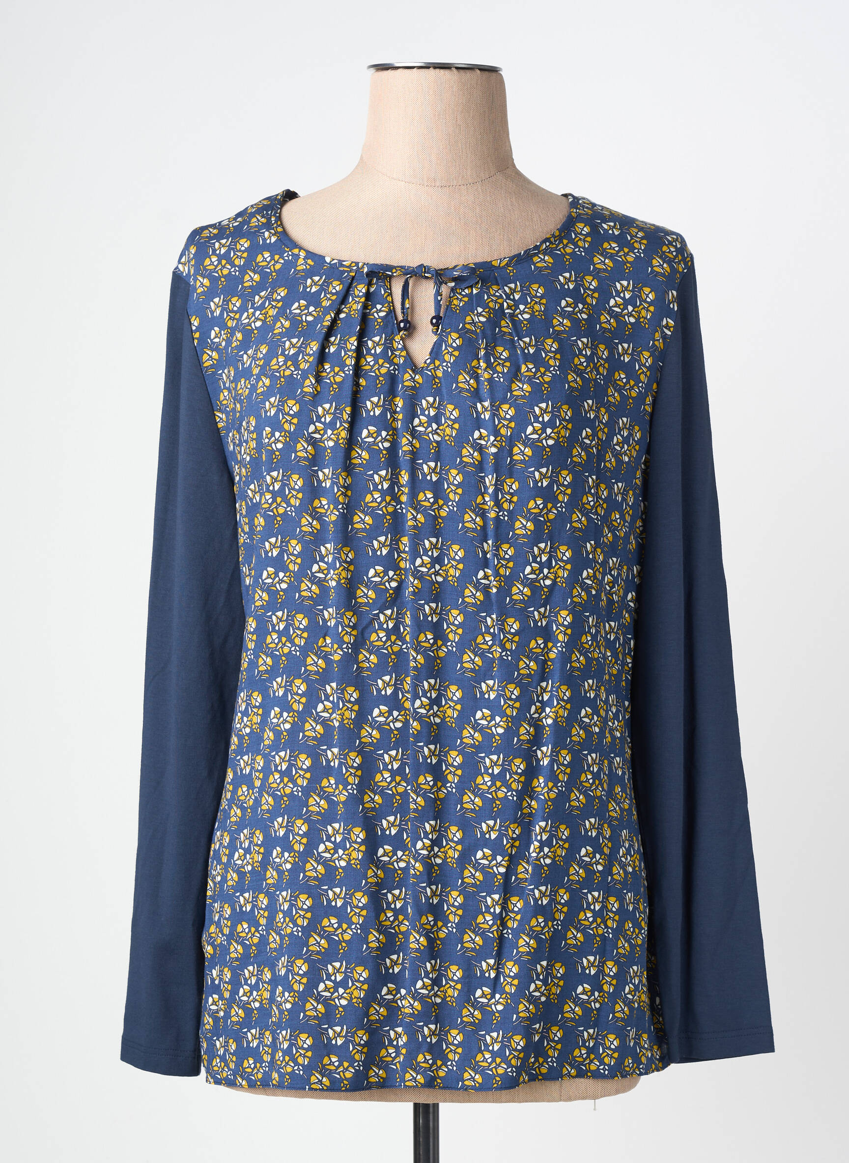 T-shirt manches longues manches longues bleu BARBARA LEBEK femme