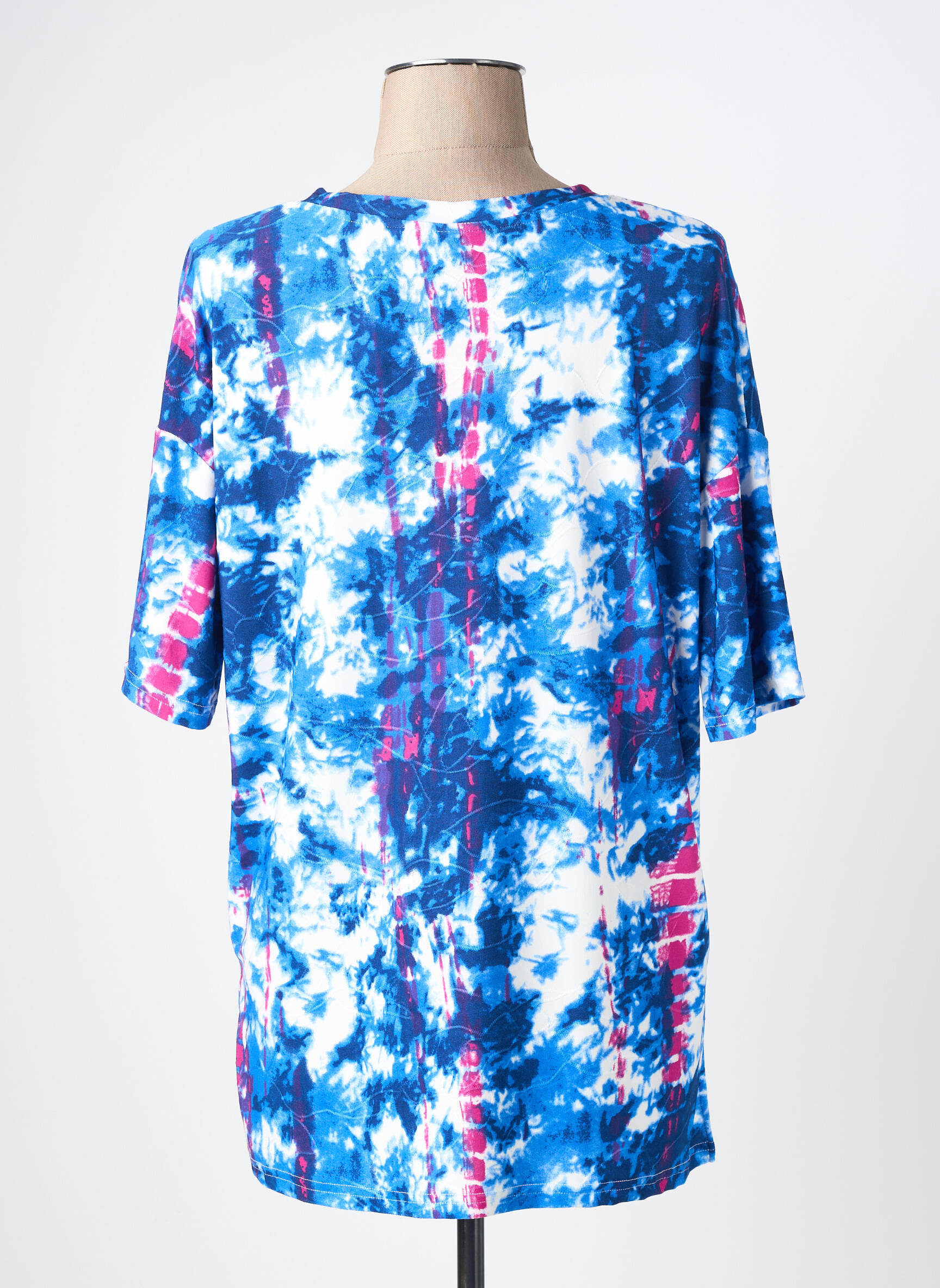 T-shirt imprimé fantaisie manches courtes bleu M.X.O femme