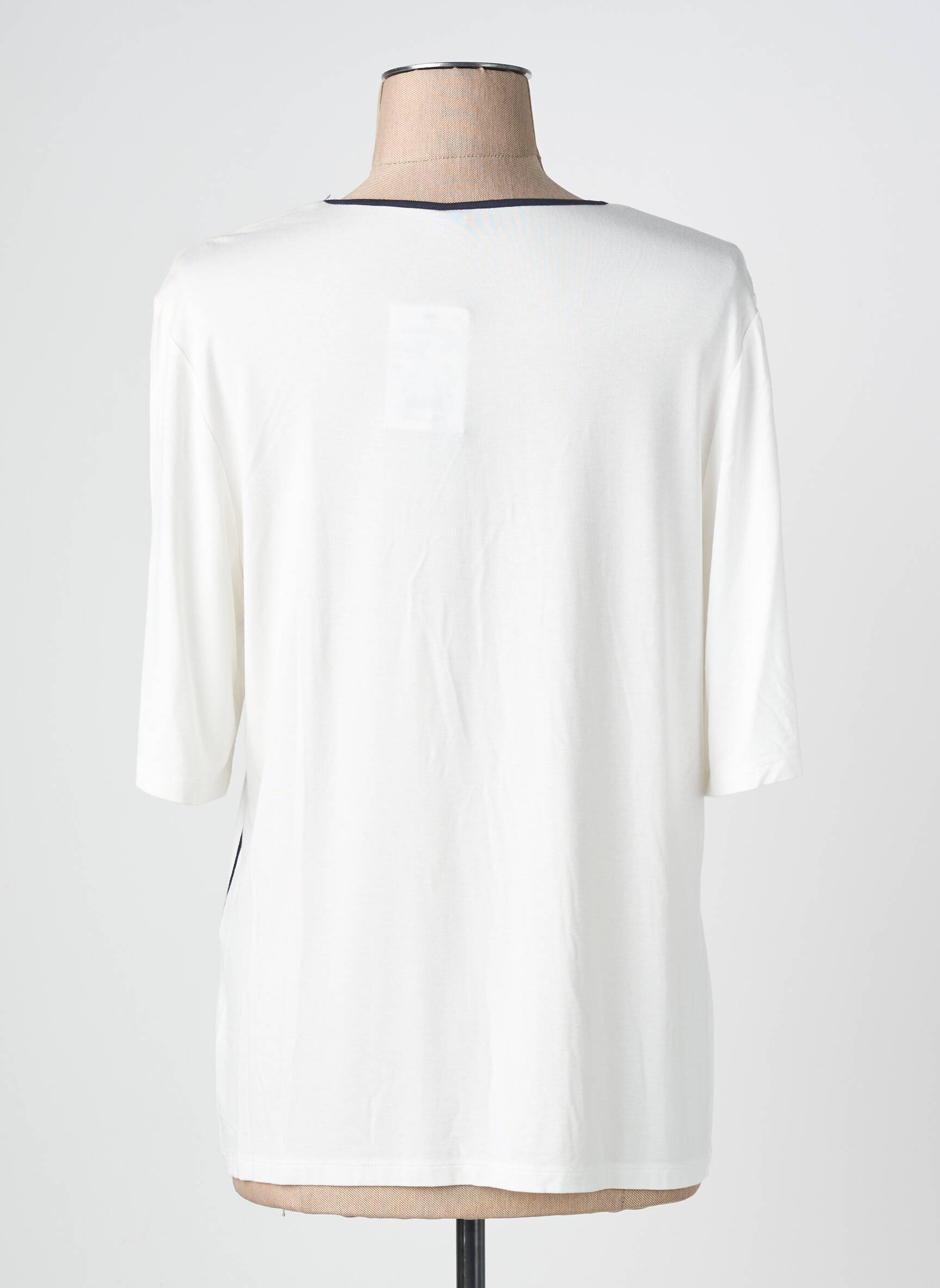 T-shirt stretch manches courtes blanc BARBARA LEBEK femme