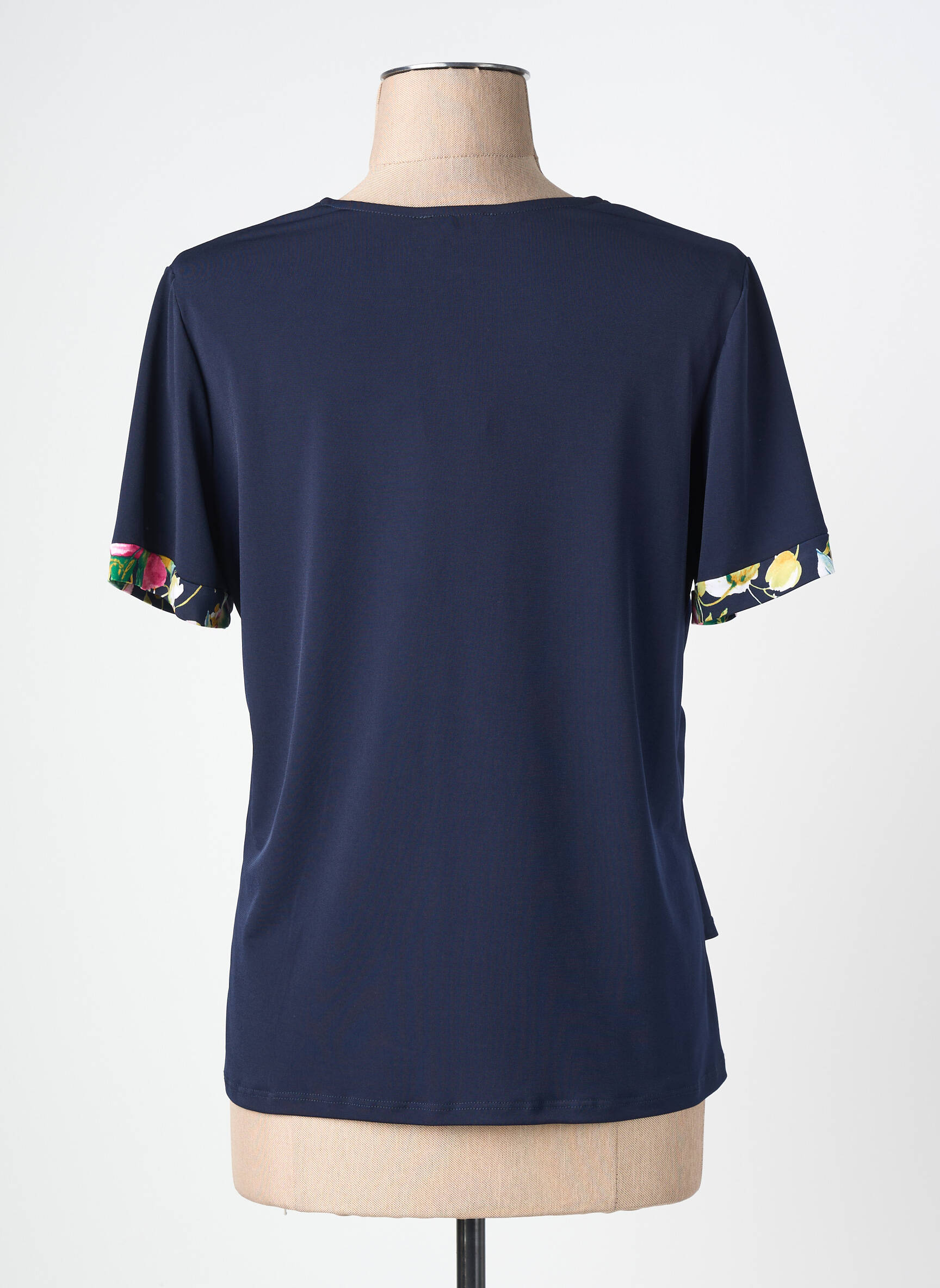 Top stretch manches courtes bleu NAYAT femme