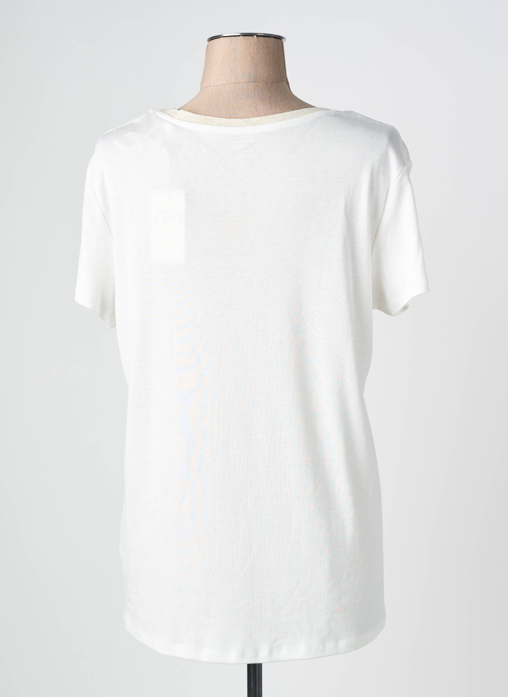 T-shirt col v manches courtes beige C'EST BEAU LA VIE femme