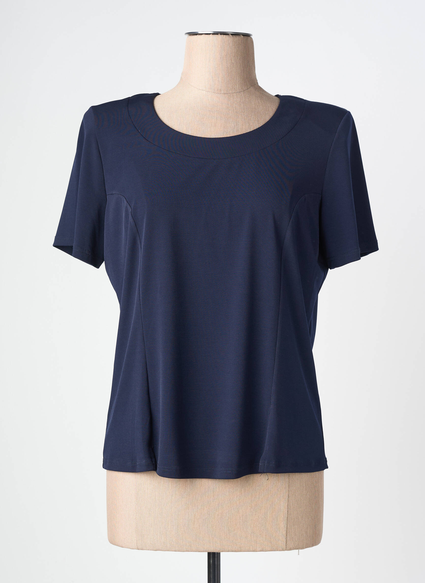 Top stretch manches courtes bleu NAYAT femme