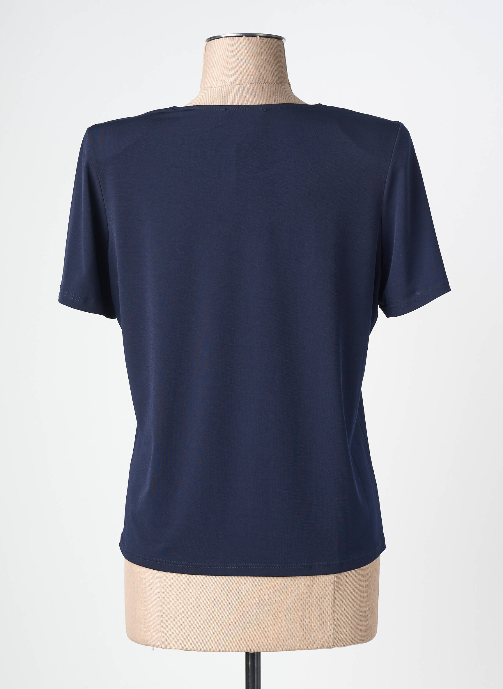 Top stretch manches courtes bleu NAYAT femme