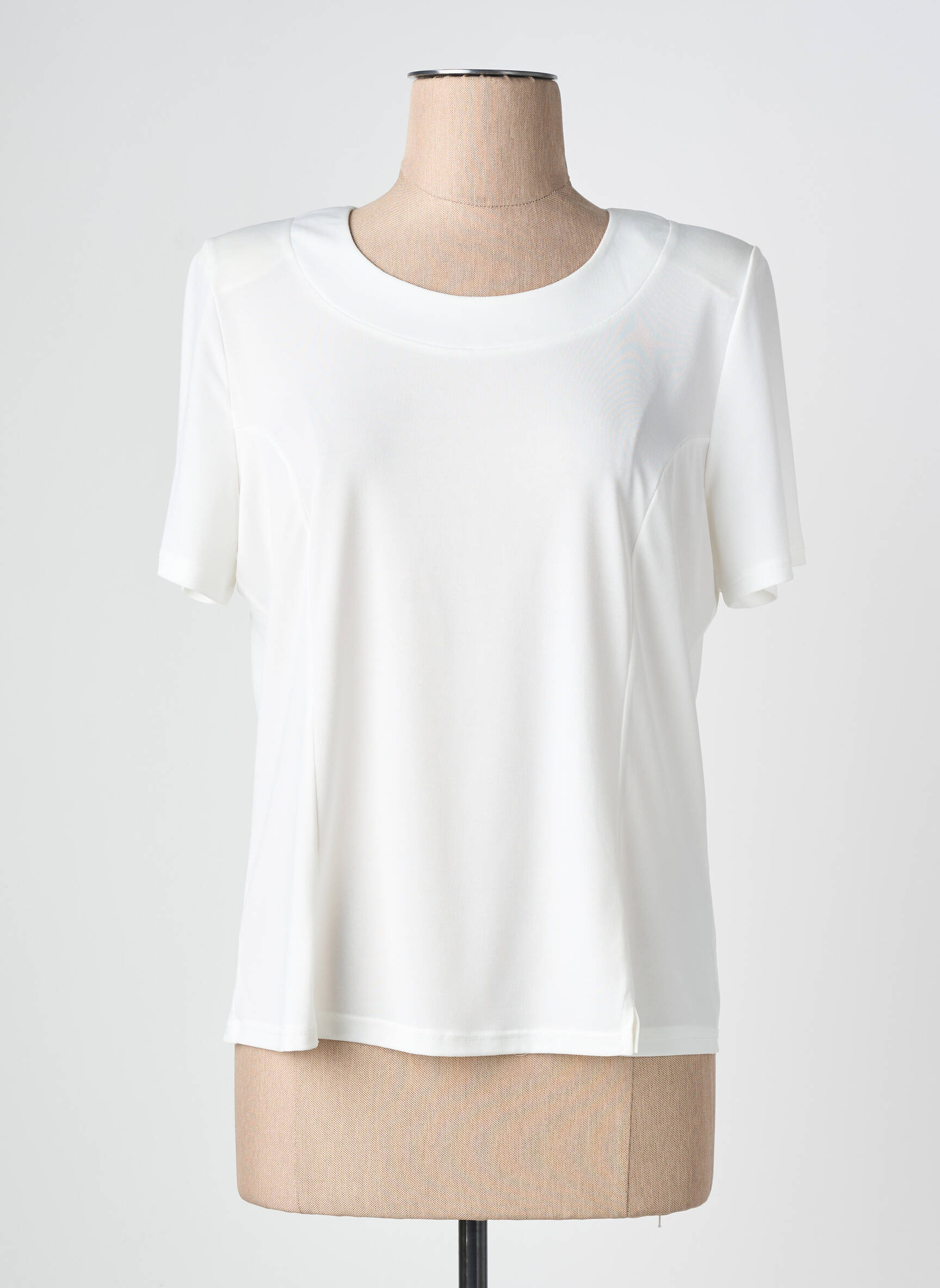 Top stretch manches courtes blanc NAYAT femme