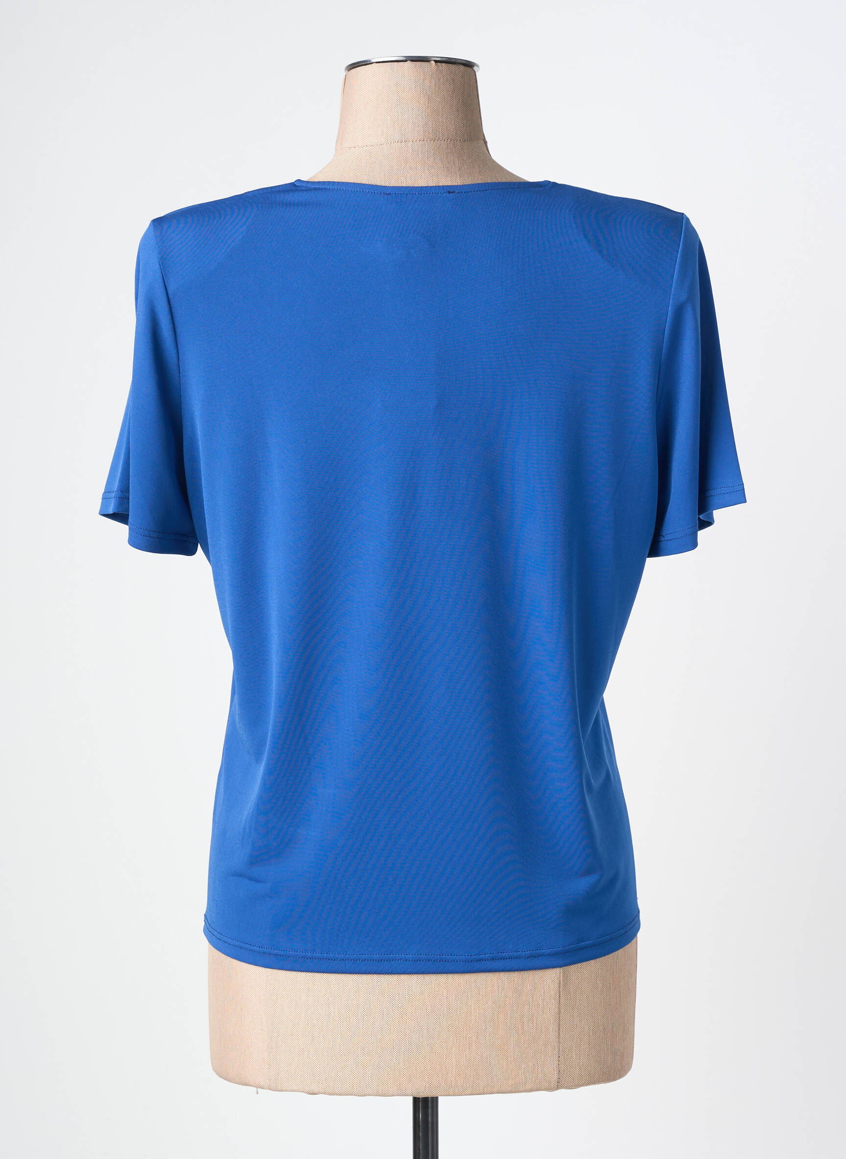 Top stretch manches courtes bleu NAYAT femme