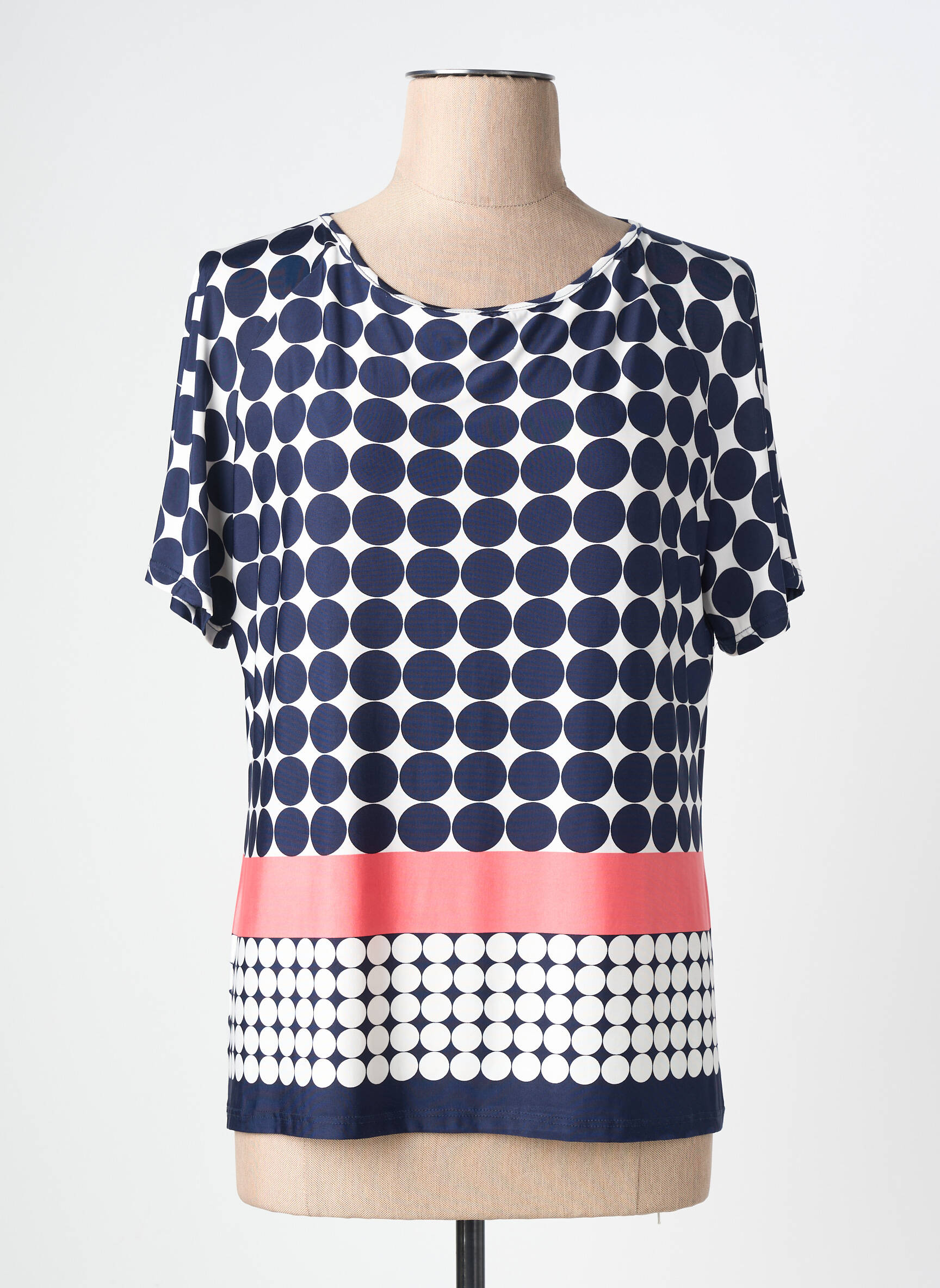 T-shirt stretch manches courtes bleu NAYAT femme