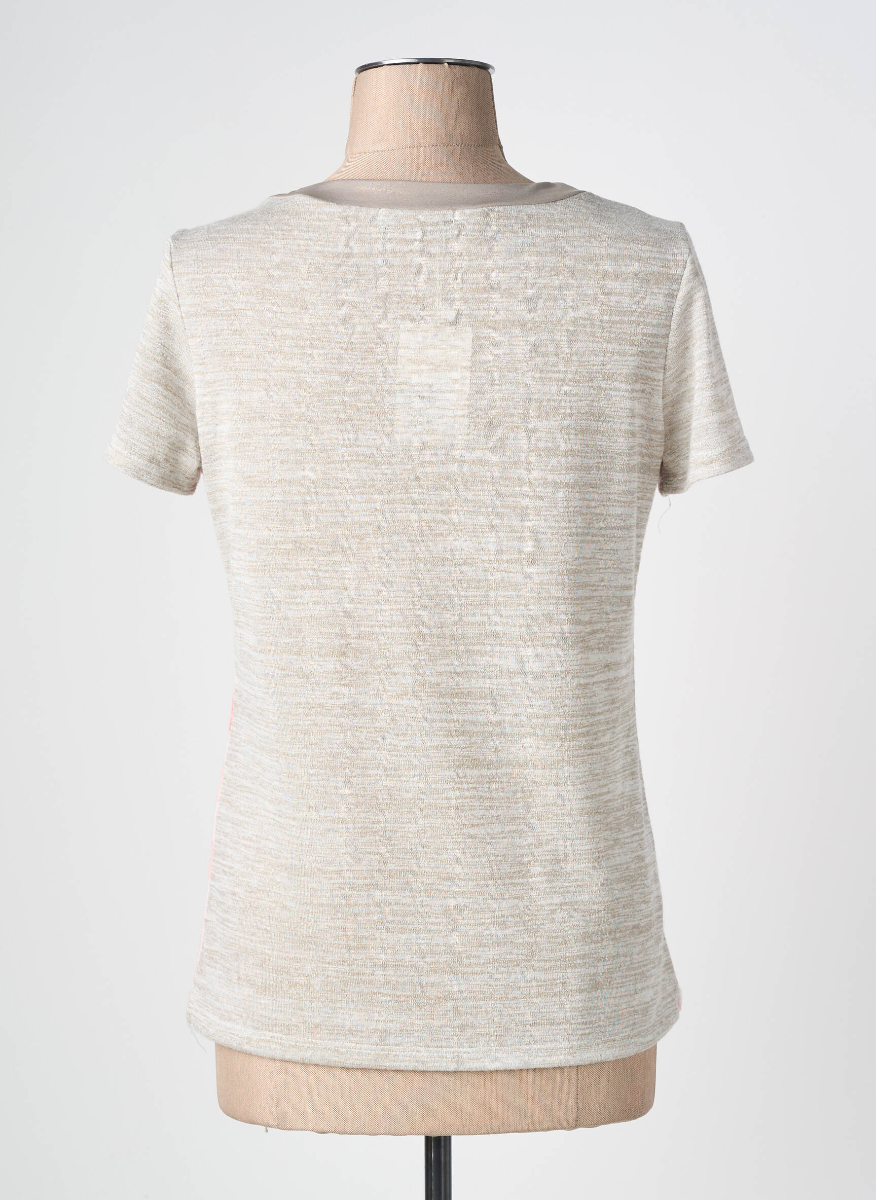 T-shirt coupe droite manches courtes beige NURIA VILARDAGA femme