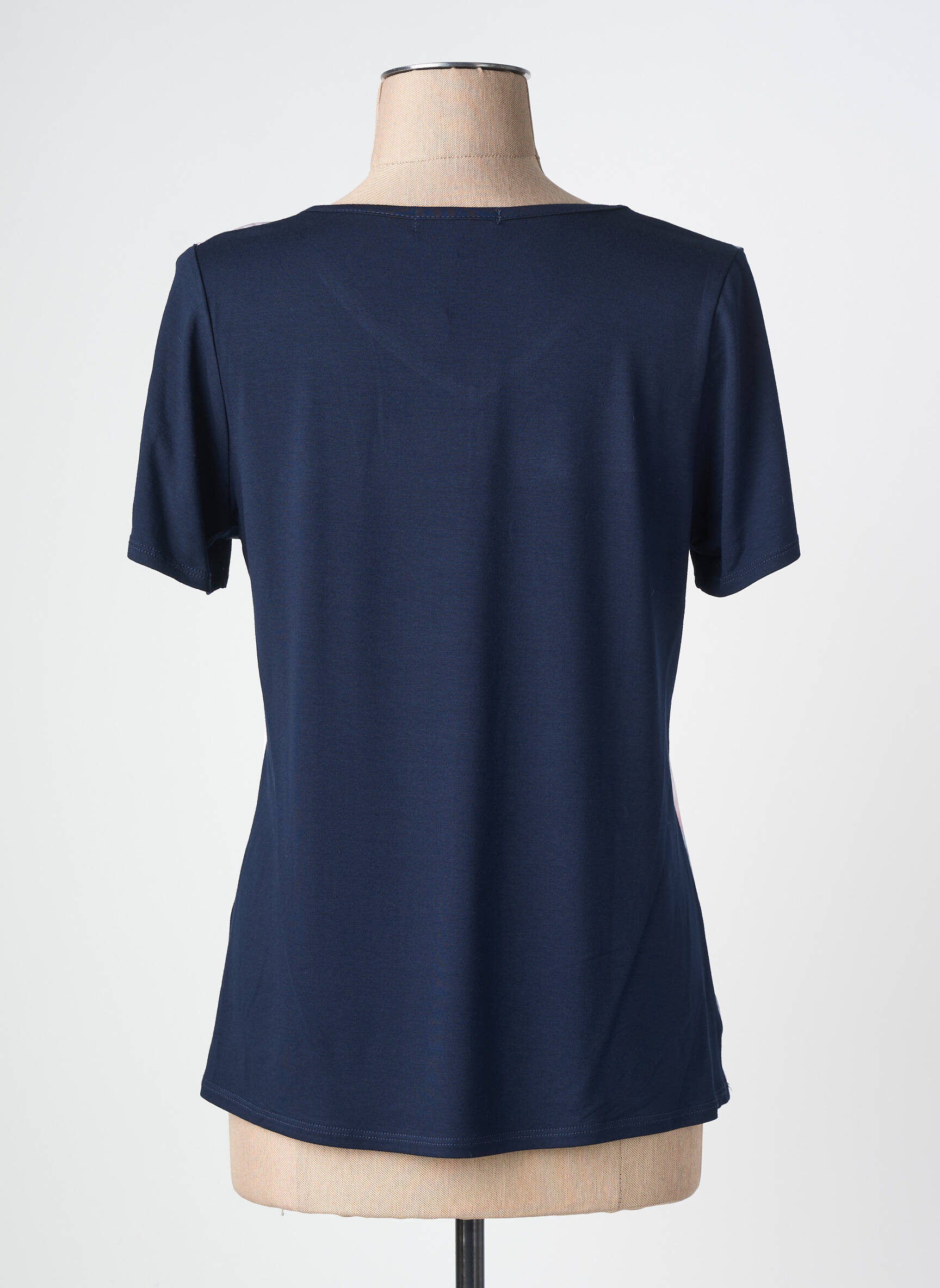 T-shirt coupe droite manches courtes bleu NURIA VILARDAGA femme
