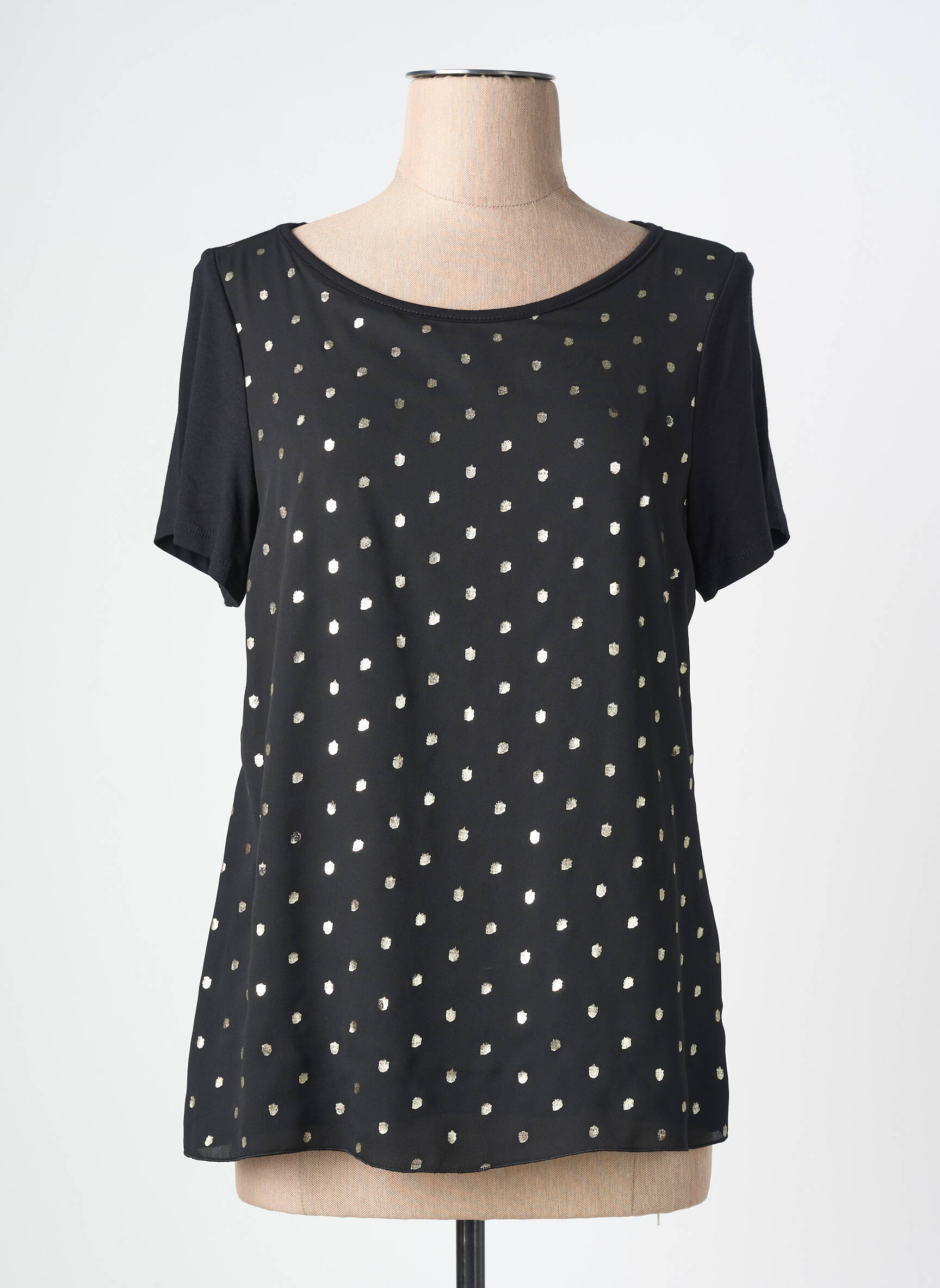 T-shirt sérigraphie manches courtes noir NURIA VILARDAGA femme