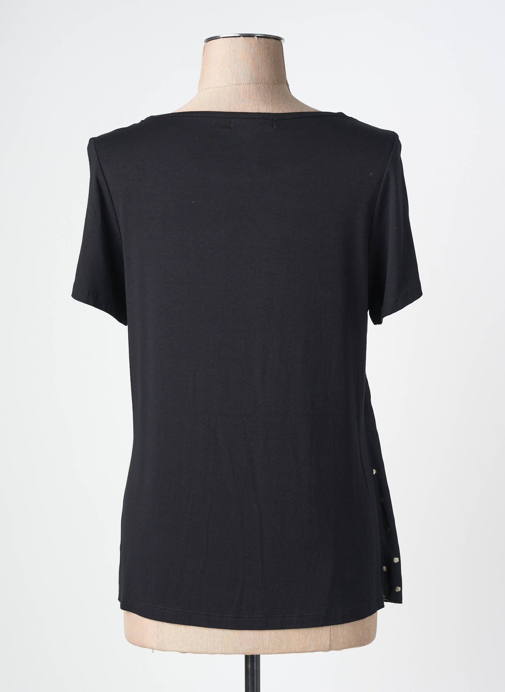 T-shirt sérigraphie manches courtes noir NURIA VILARDAGA femme