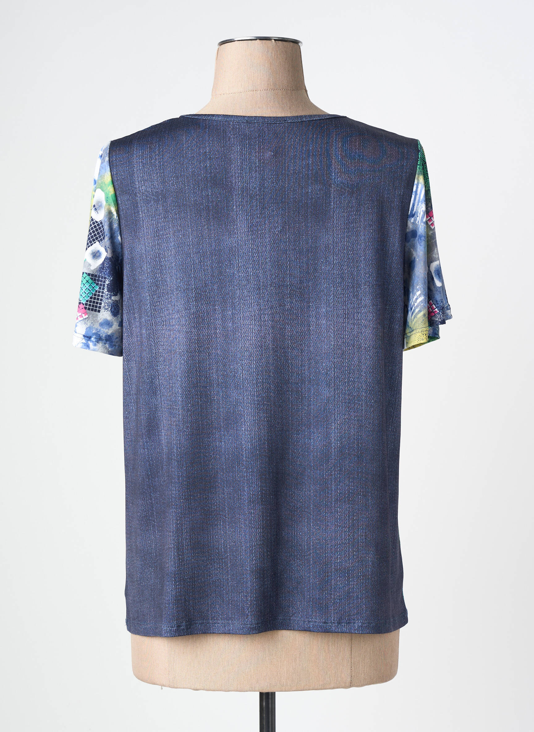 T-shirt coupe droite manches courtes bleu NAYAT femme