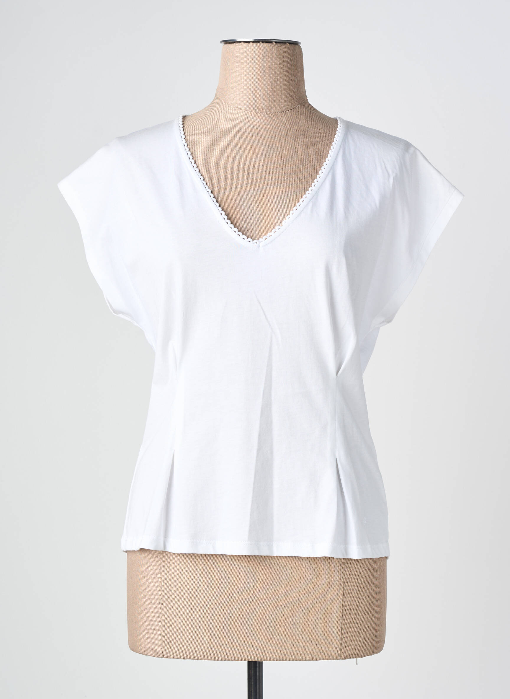 T-shirt stretch manches courtes blanc SAMSARA BY LIS femme