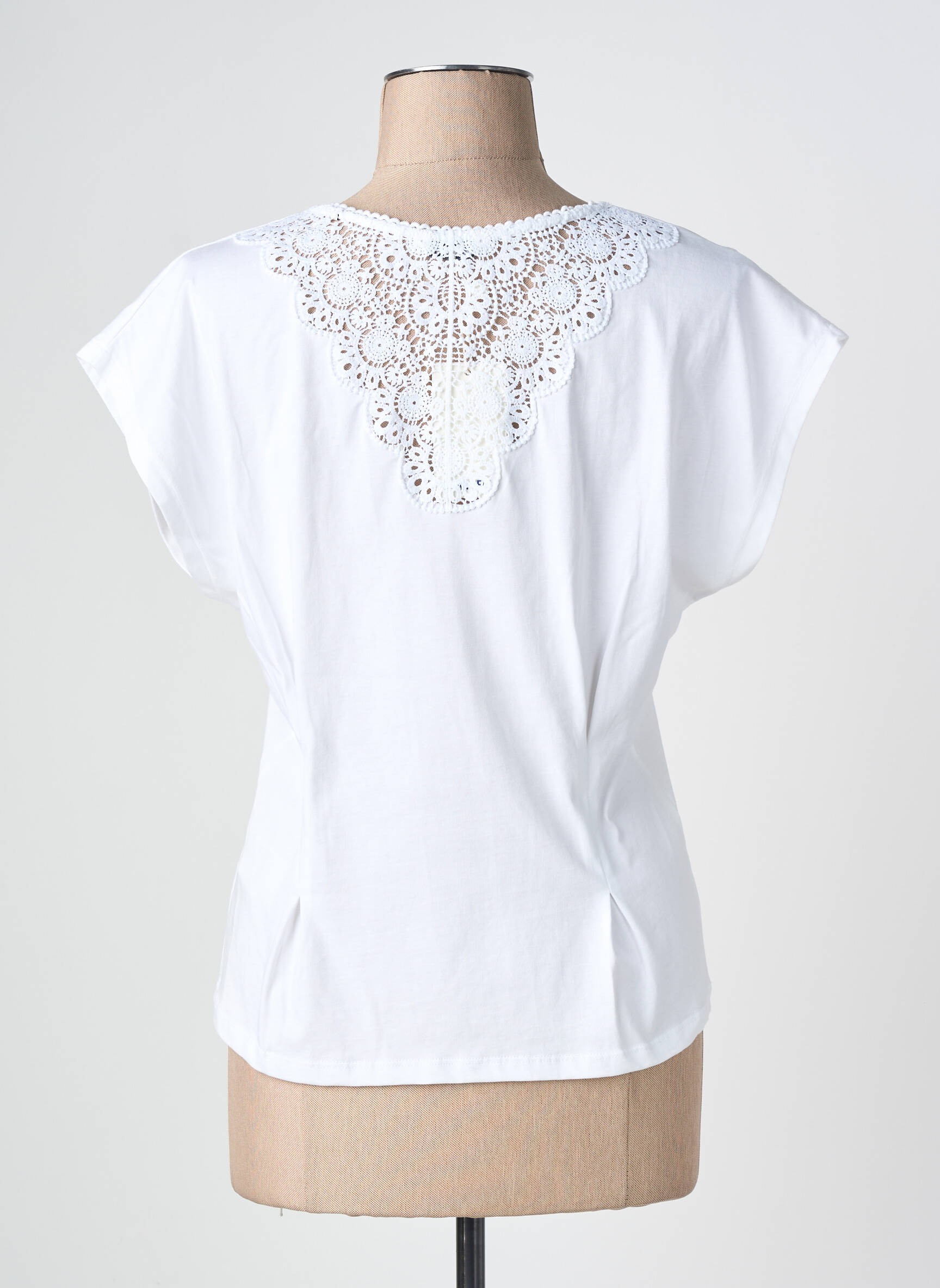 T-shirt stretch manches courtes blanc SAMSARA BY LIS femme