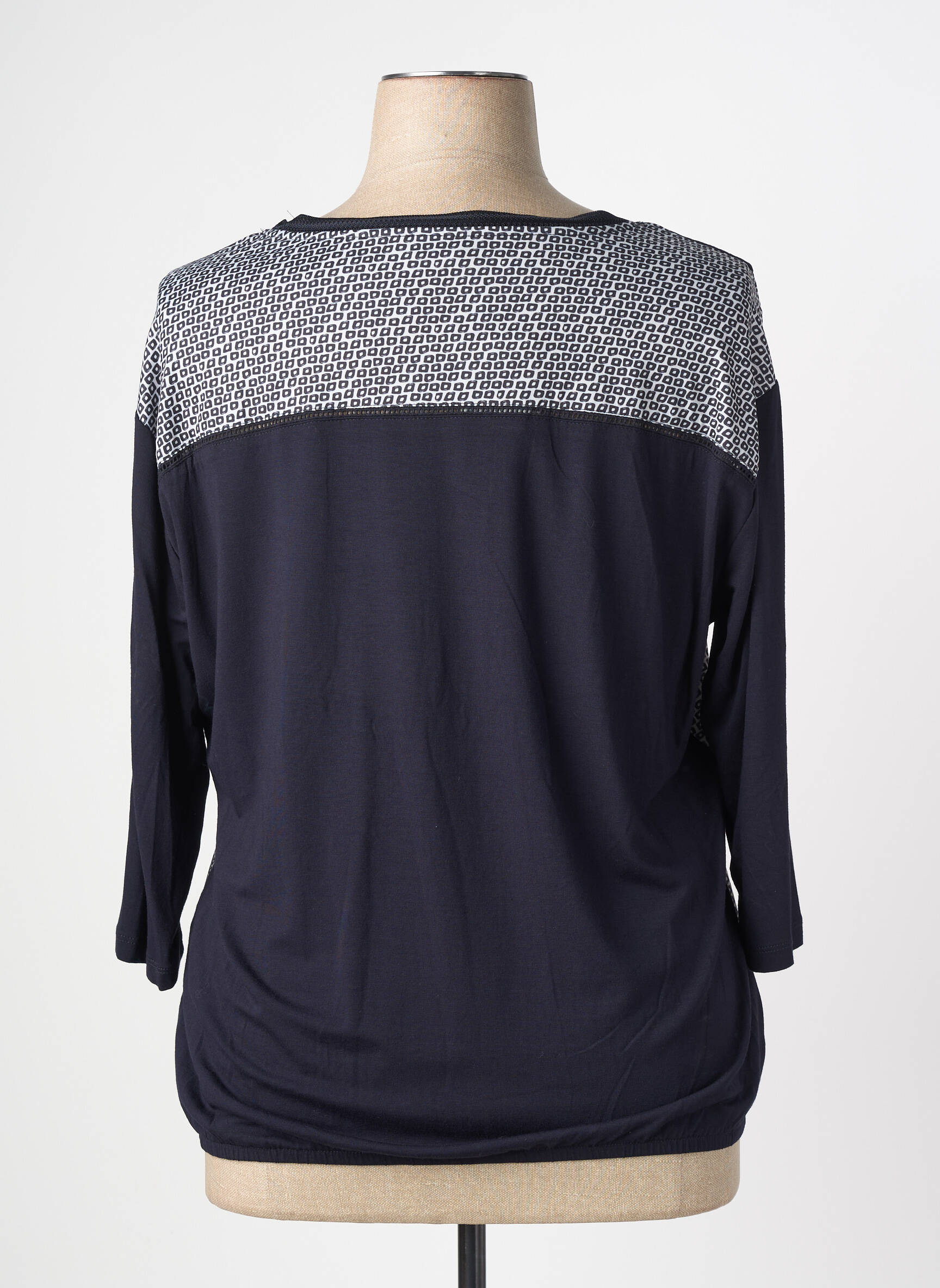 T-shirt manches 3/4 manches 3/4 noir BARBARA LEBEK femme