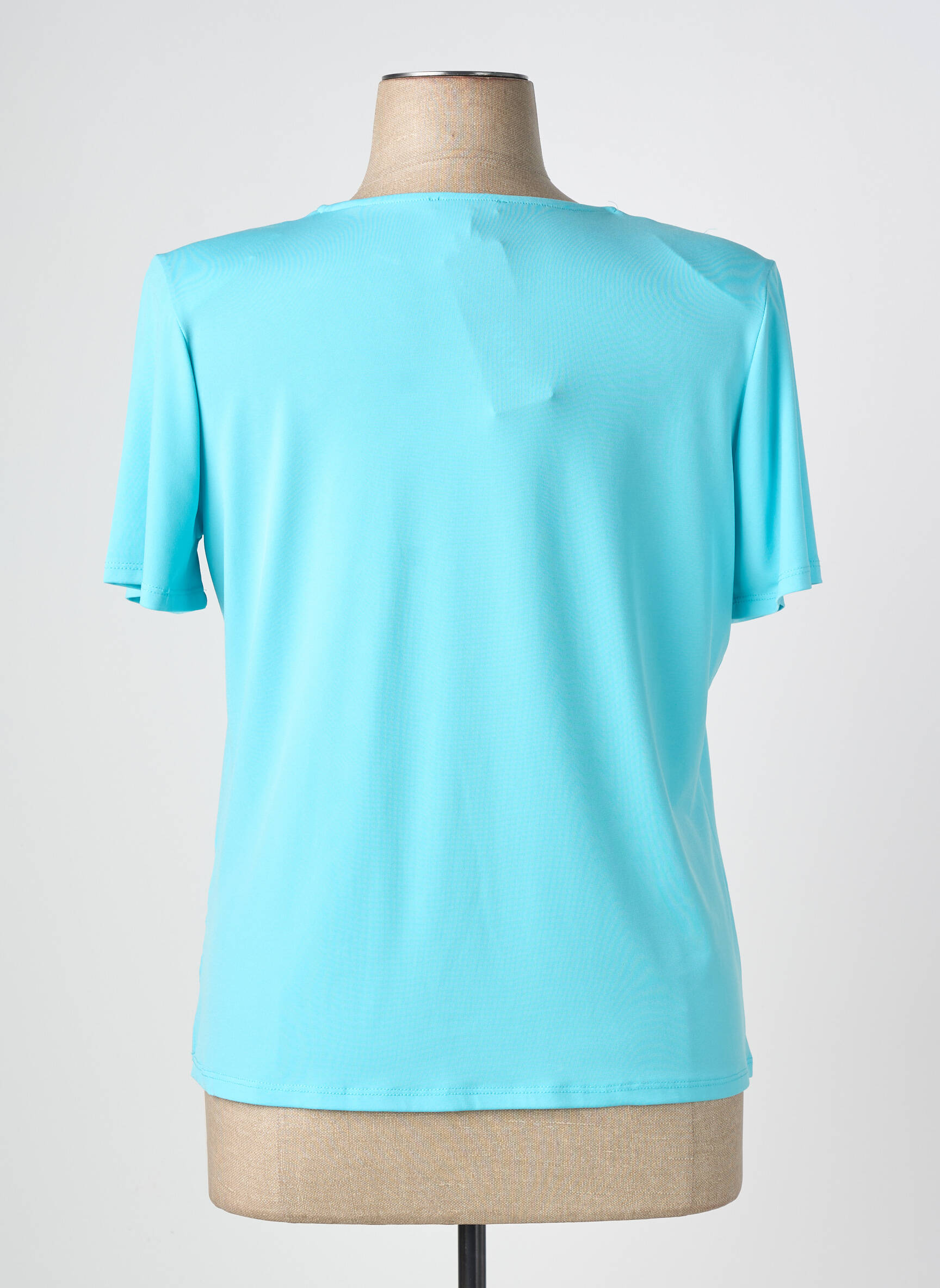 Top stretch manches courtes bleu NAYAT femme
