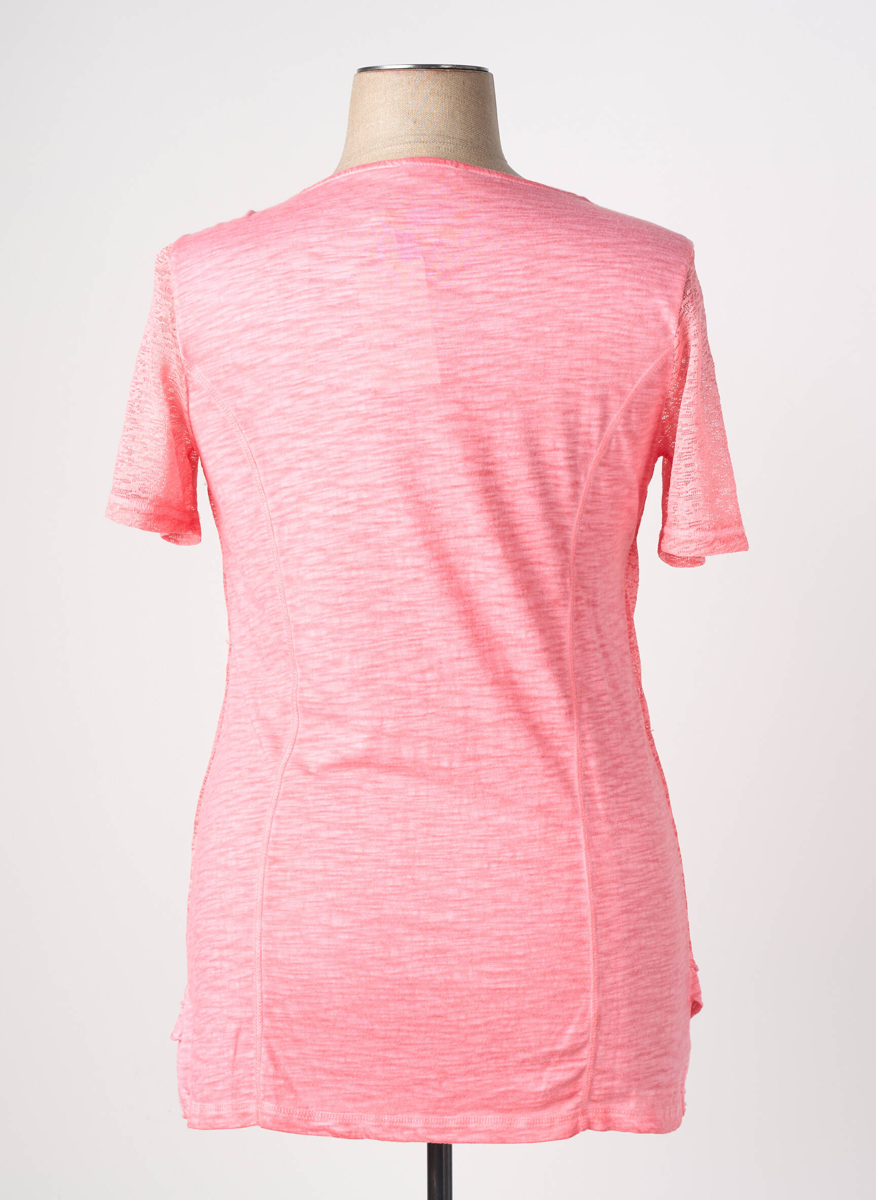 T-shirt stretch manches courtes rose BAGORAZ femme