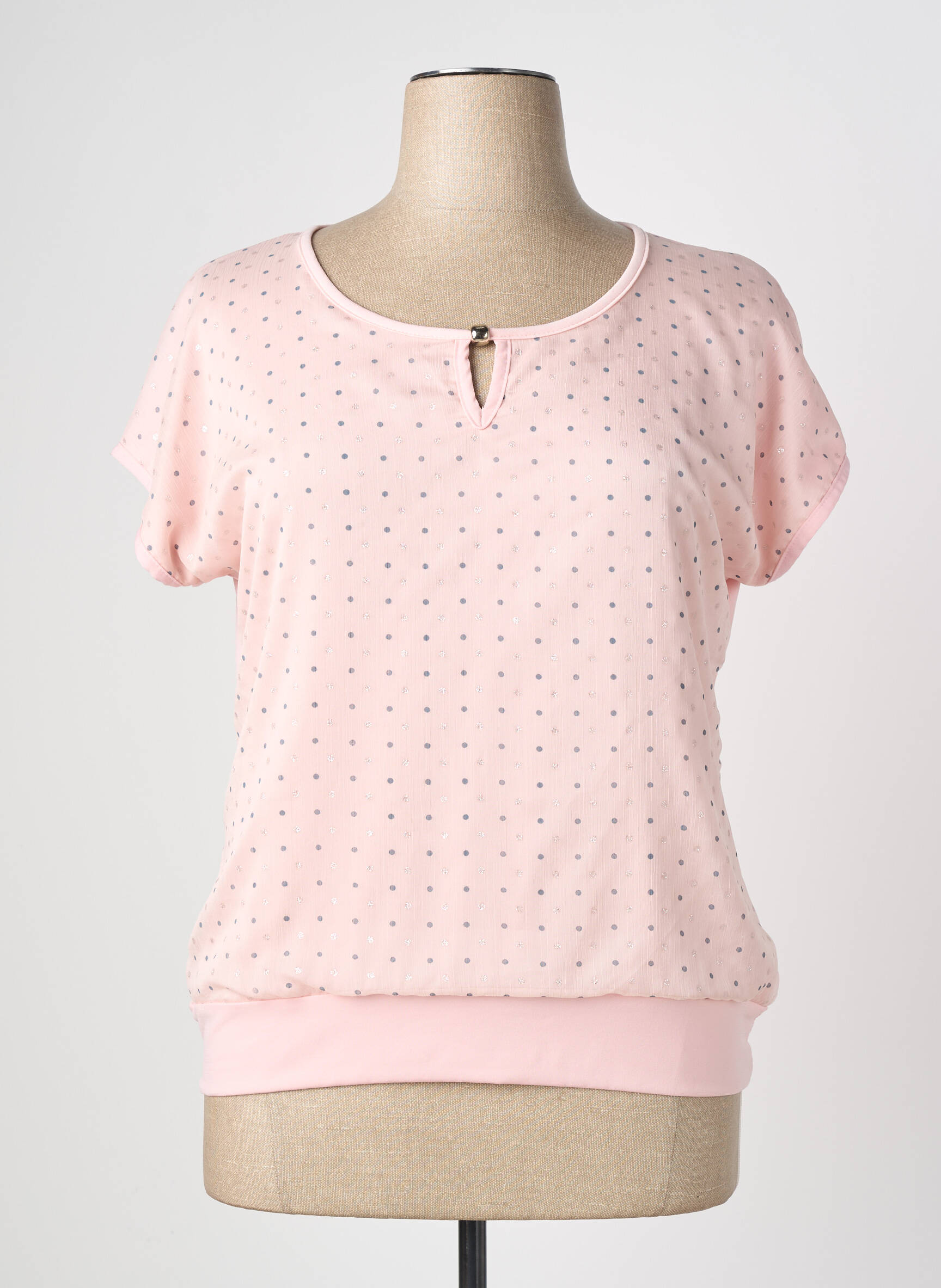 Top stretch manches courtes rose NURIA VILARDAGA femme
