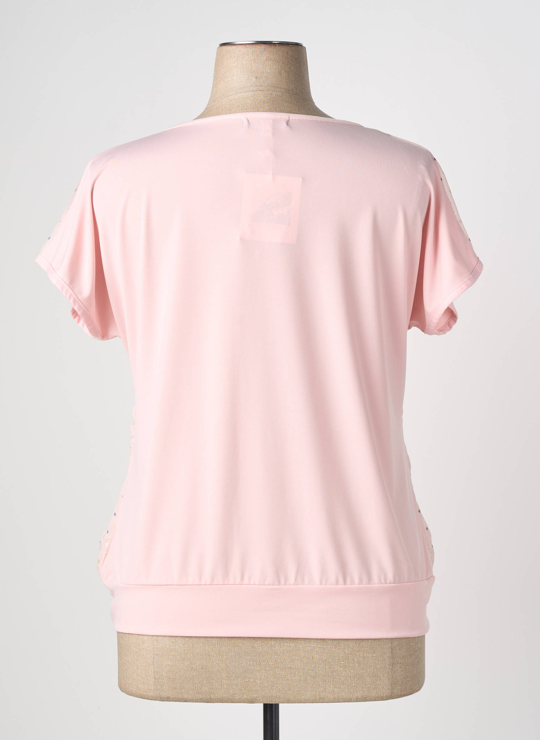 Top stretch manches courtes rose NURIA VILARDAGA femme
