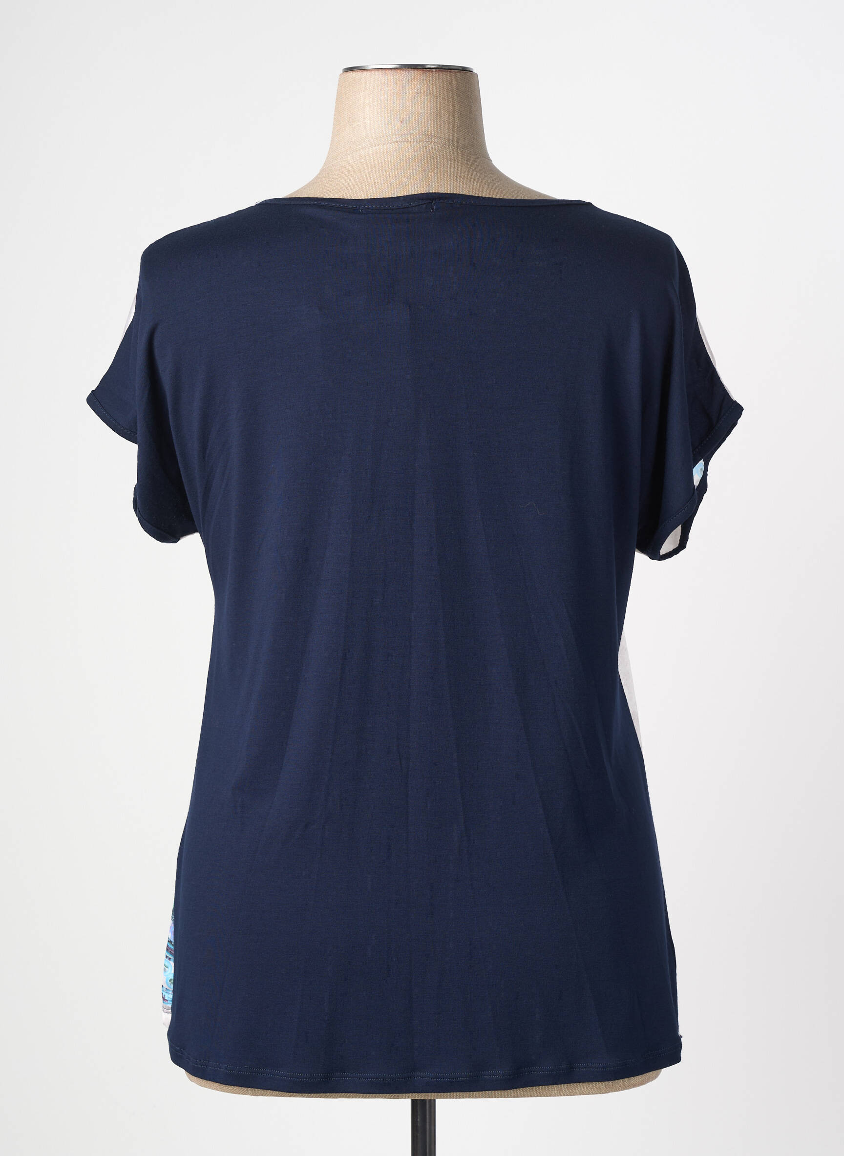 T-shirt imprimé fantaisie manches courtes bleu NURIA VILARDAGA femme