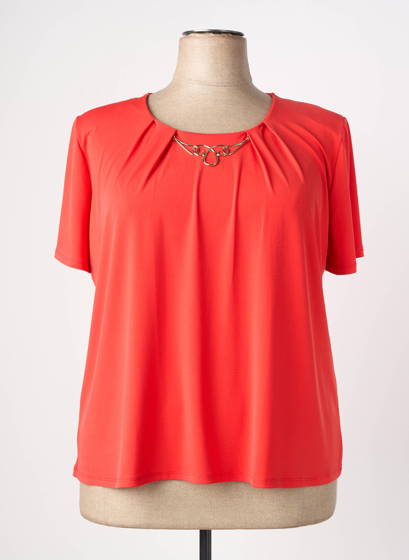 Top stretch manches courtes rouge NAYAT femme