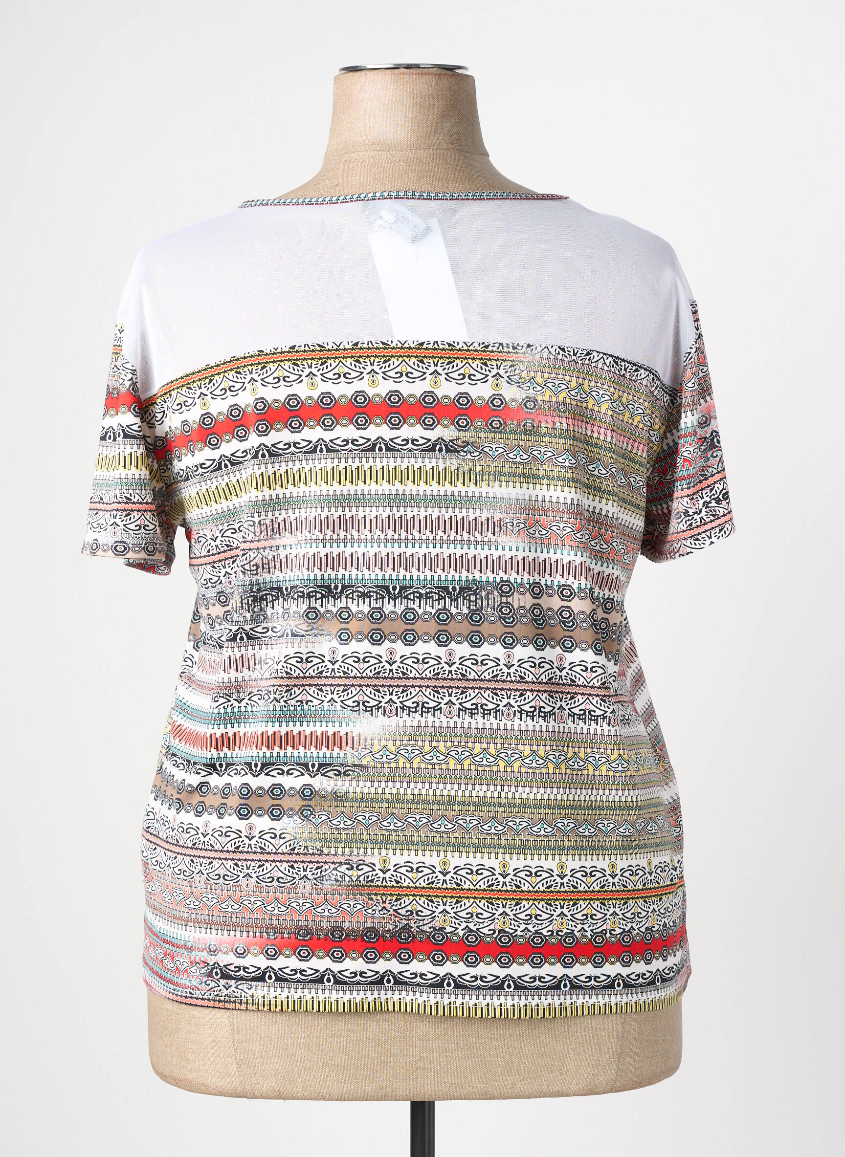 T-shirt imprimé fantaisie manches courtes rouge NURIA VILARDAGA femme